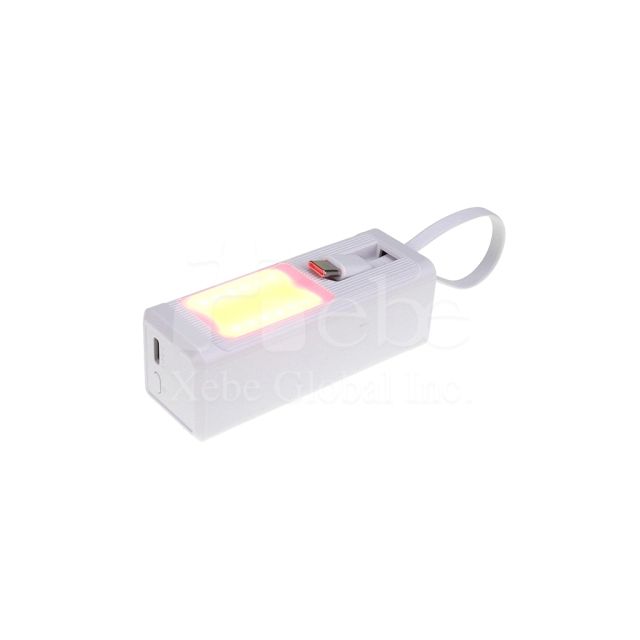 customizable fast charging power bank with built in cables