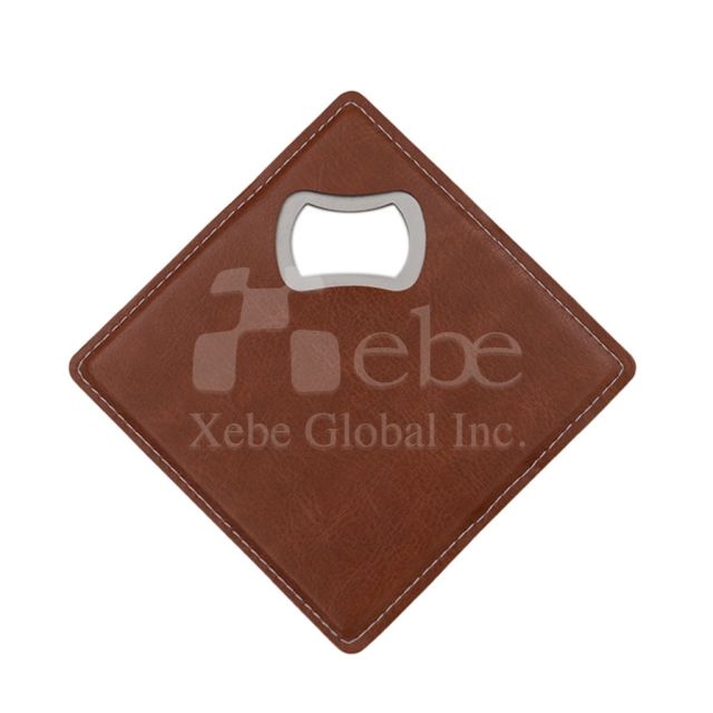 2 in 1 leather bottle opener coaster