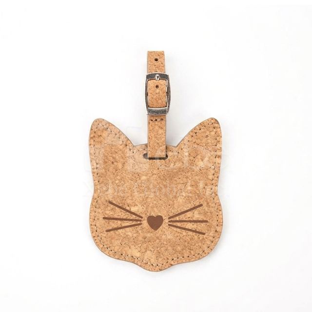 cat shaped luggage tag made from coffee grounds