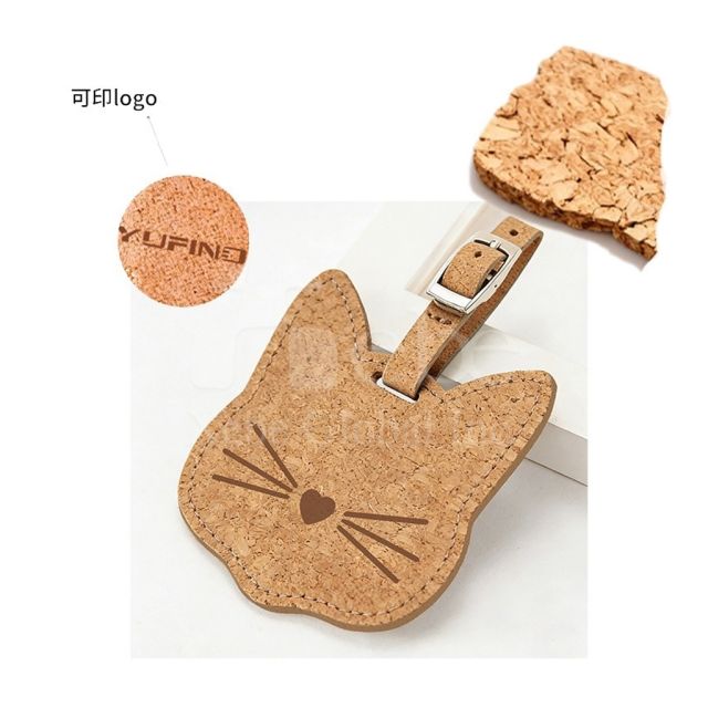cat shaped luggage tag made from coffee grounds