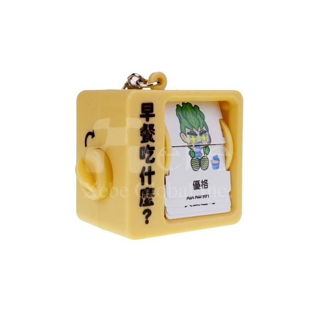 customizable flip animation charm keychain